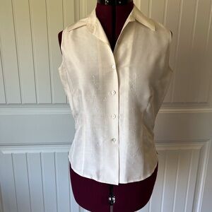 Elegant Cream Sleeveless Blouse